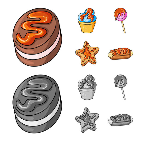 Isolated object of confectionery and culinary icon. Set of confectionery and product vector icon for stock.