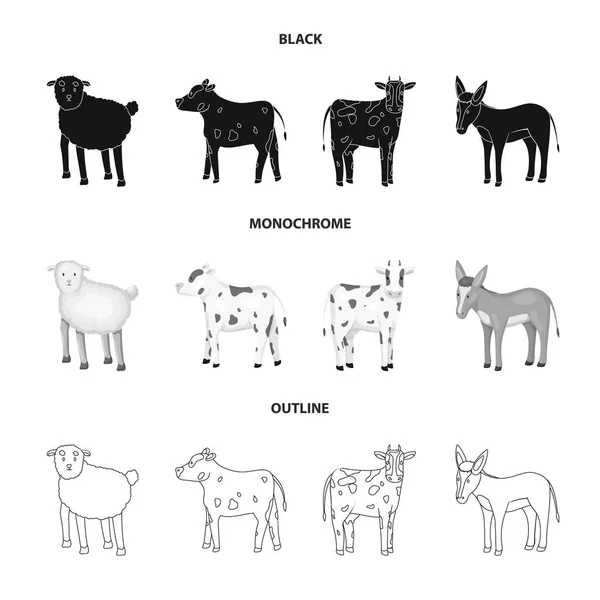 Απομονωμένο αντικείμενο εκτροφής και κουζίνα λογότυπο. Συλλογή της κτηνοτροφίας και βιολογικής σύμβολο μετοχής για το web. — Διανυσματικό Αρχείο
