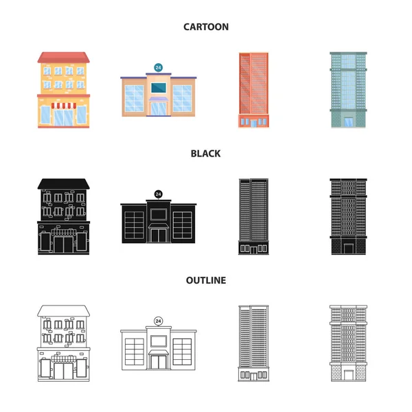 Objeto aislado del icono municipal y central. Colección de icono vectorial municipal y patrimonial para stock . — Archivo Imágenes Vectoriales