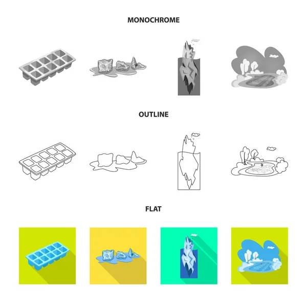 Ilustração vetorial de textura e signo congelado. Coleção de textura e ilustração vetorial de estoque transparente . — Vetor de Stock