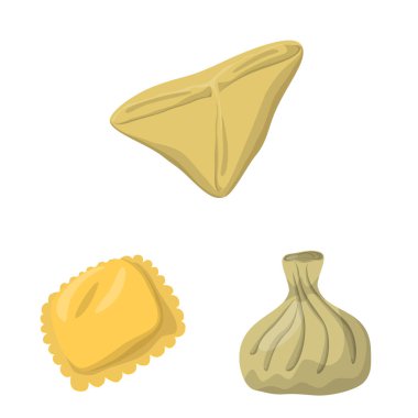 Köfte ve gıda simgesi vektör tasarımı. Köfte ve doldurulmuş stok vektör çizim koleksiyonu.