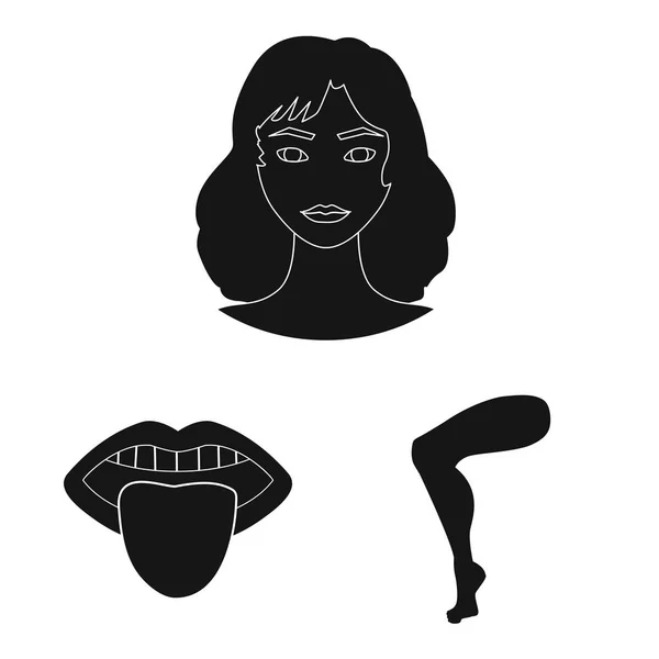 Vector ontwerp van lichaam en deel van de teken. Set van lichaam en anatomie vector pictogram voor voorraad. — Stockvector