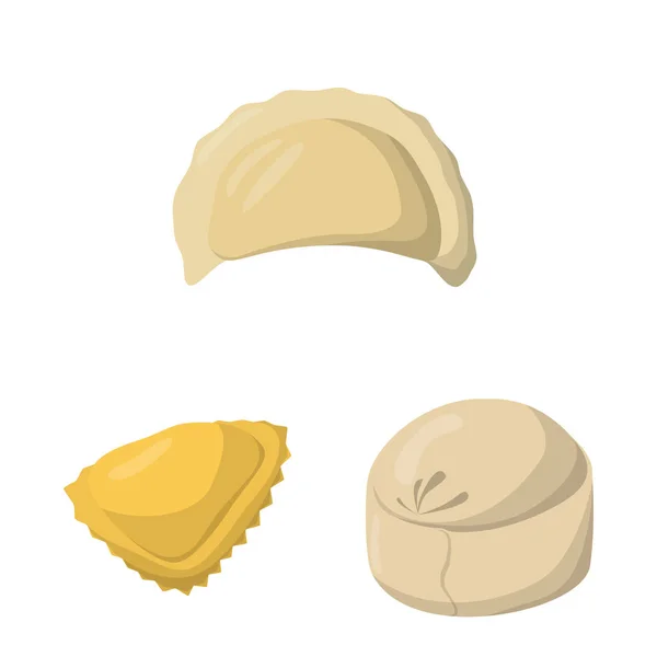 Ilustración vectorial de albóndigas e icono de la comida. Conjunto de albóndigas y símbolos de stock rellenos para tela . — Vector de stock