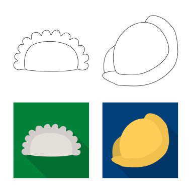 Ürünler ve pişirme simge yalıtılmış nesne. Ürünler ve meze hisse senedi vektör çizim.