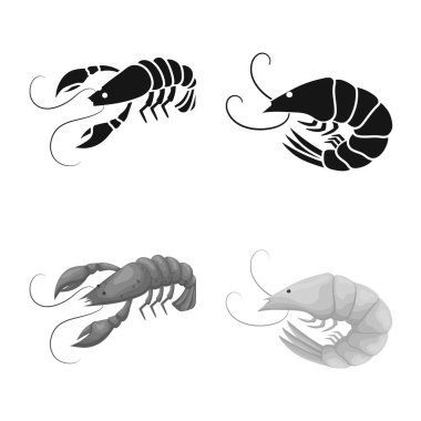 Meze ve okyanus logosu yalıtılmış nesne. Meze ve incelik hisse senedi vektör çizim topluluğu.