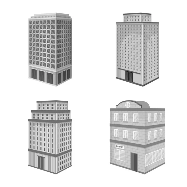 Vektortervezés az ingatlan és a modern szimbólum. Ingatlan-és épületállomány-szimbólum gyűjteménye. — Stock Vector