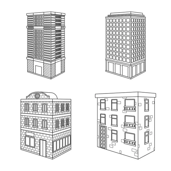 Ilustração vetorial do sinal de casa e apartamento. Conjunto de ícone vetorial doméstico e moderno para estoque . —  Vetores de Stock