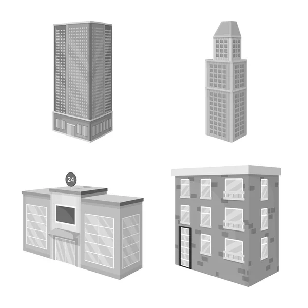 Vektortervezés az ingatlan és a modern logó. Az ingatlan-és épület-vektor illusztráció. — Stock Vector