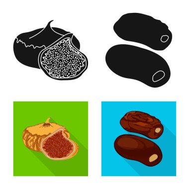 Gıda ve ham logo vektör tasarımı. Gıda kümesi ve hisse senedi için doğa vektör simgesi.