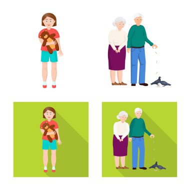 Karakter ve avatar logo vektör tasarımı. Hisse senedi için karakter ve portre vektör simge topluluğu.