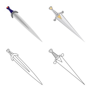 Oyun ve zırh işareti vektör tasarımı. Oyun kümesi ve hisse senedi için bıçak vektör simgesi.