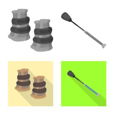 Ekipman ve Binicilik simge vektör Illustration. Hisse senedi için ekipman ve rekabet vektör simge topluluğu.