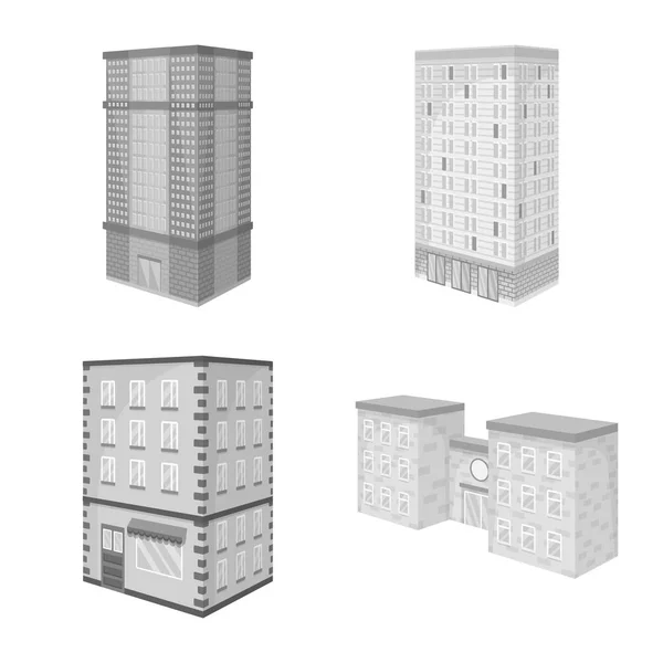 Objet isolé de la réalité et logo moderne. Collection d'icône vectorielle immobilière et immobilière pour stock . — Image vectorielle