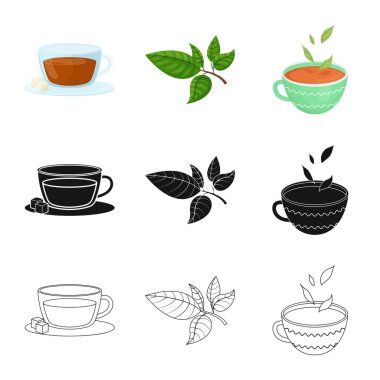 Sağlıklı ve çiçek işareti vektör tasarımı. Hisse senedi için sağlıklı ve degrade vektör simge kümesi.