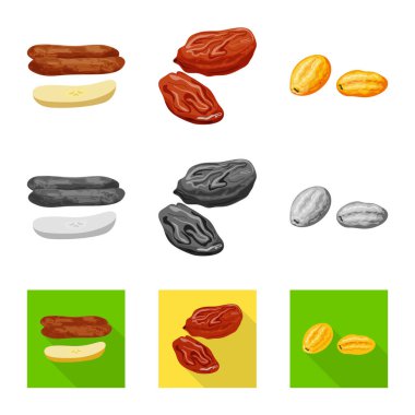 Gıda ve ham simge vektör tasarımı. Gıda topluluğu ve hisse senedi için doğa vektör simgesi.