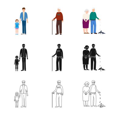 İzole işareti karakteri ve avatar nesne. Hisse senedi için karakter ve portre vektör simge topluluğu.