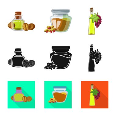 Sağlıklı ve sebze logosu yalıtılmış nesne. Sağlıklı topluluğu ve hisse senedi için tarım vektör simgesi.