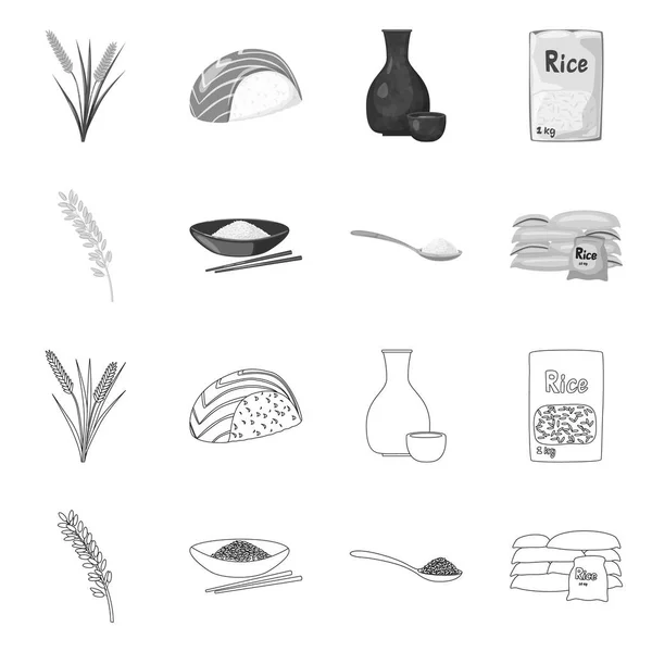 作物と生態学的なアイコンの孤立したオブジェクト。作物や株式の調理のベクター アイコン集. — ストックベクタ