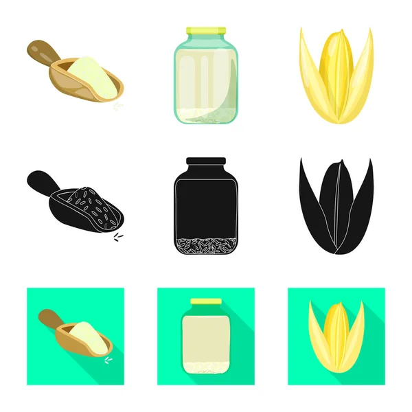 Diseño vectorial de cultivos e icono ecológico. Colección de cultivos y vectores de cocina icono para stock . — Vector de stock