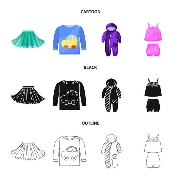 Vektor-Illustration von Mode und Bekleidungslogo. Kollektion von Mode und Baumwollstock Symbol für Web. — Stockvektor