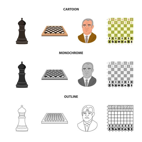 Disegno vettoriale di scacco matto e segno sottile. Raccolta dell'icona del checkmate e del vettore target per lo stock . — Vettoriale Stock