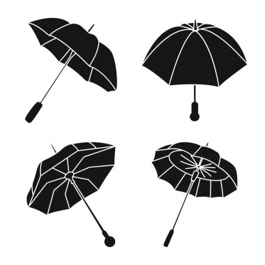 Hava ve yağmurlu simge vektör tasarımı. Web için hava ve yağmur stok sembolü kümesi.