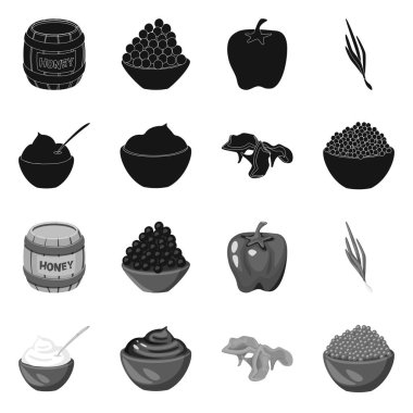 Tat ve ürün işareti vektör tasarımı. Tat ve hisse senedi vektör çizim pişirme.