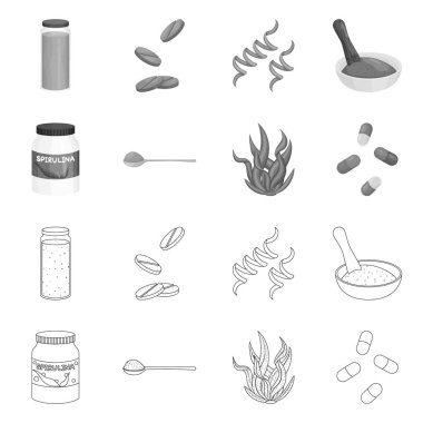 Protein ve deniz işareti yalıtılmış nesne. Protein ve doğal hisse senedi vektör çizim.