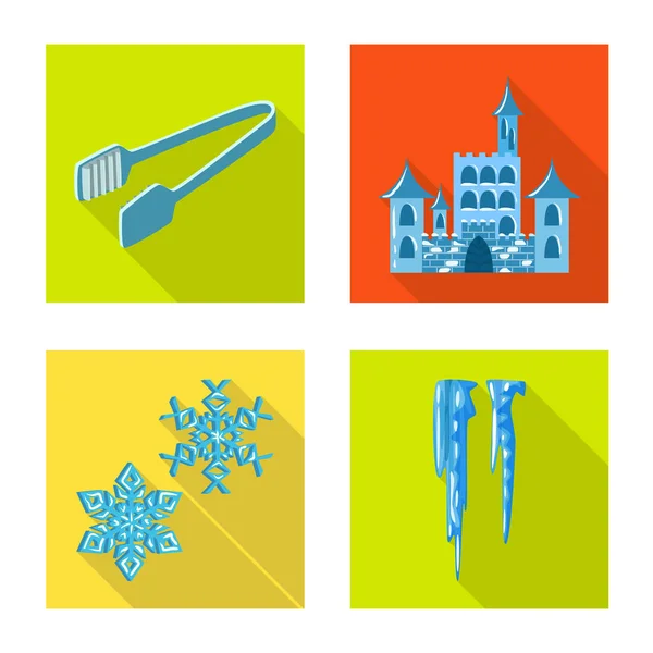 Illustrazione vettoriale di texture e logo congelato. Set di texture e icona vettoriale trasparente per magazzino . — Vettoriale Stock