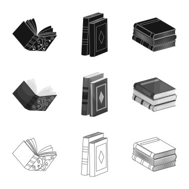 Eğitim ve kapak simge vektör tasarımı. Eğitim ve kitabevi hisse senedi vektör çizim koleksiyonu.