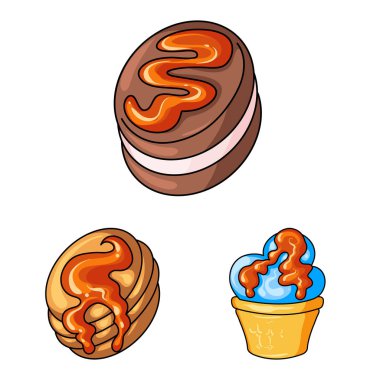 Tatlı ve güzel logo vektör tasarımı. Web için tatlı ve gıda hisse senedi simgesi kümesi.