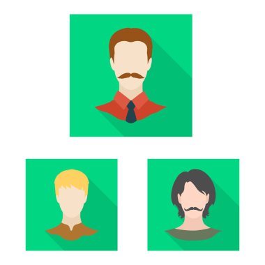 Avatar ve kukla işareti vektör tasarımı. Hisse senedi için avatar ve şekil vektör simge topluluğu.