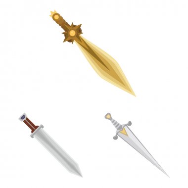 Kılıç ve hançer simge vektör Illustration. Hisse senedi için kılıç ve silah vektör simge topluluğu.