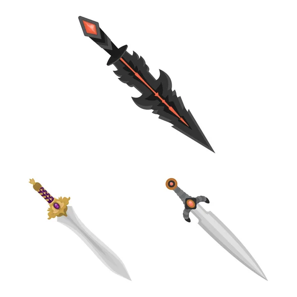 Ilustração vetorial do logotipo da espada e da adaga. Conjunto de espada e arma símbolo de estoque para web . — Vetor de Stock