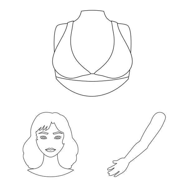 Illustration vectorielle du logo du corps et de la pièce. Collection de corps et anatomie stock symbole pour le web . — Image vectorielle