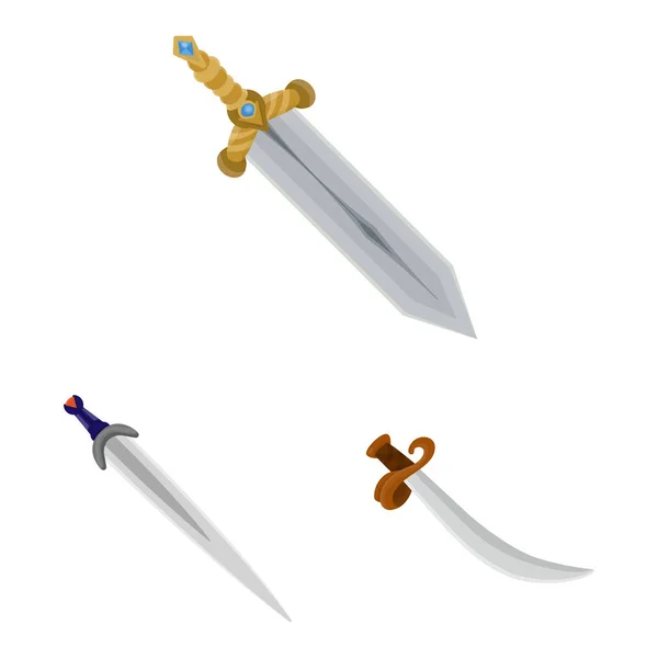 Objet isolé de l'épée et l'icône de poignard. Collection d'épée et d'icône vectorielle d'arme pour stock . — Image vectorielle
