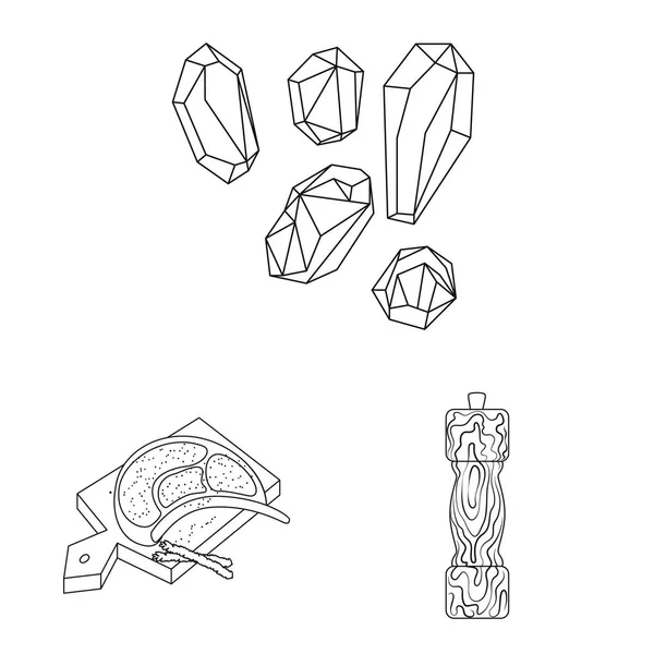 Illustration vectorielle du symbole sodium et minéral. Ensemble d'illustration vectorielle de stock de sodium et de cuisine . — Image vectorielle