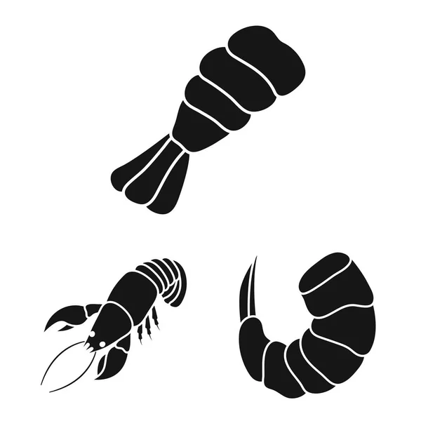 Vector design of meat and delicacy symbol. Set of meat and crab vector icon for stock. — Stock Vector