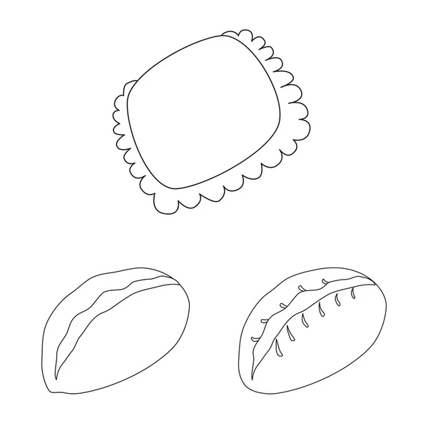 Objet isolé de nourriture et logo plat. Ensemble de nourriture et icône vectorielle de cuisson pour le stock . — Image vectorielle
