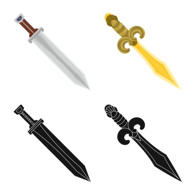 İzole işareti oyun ve zırh nesne. Web için oyun ve bıçak hisse senedi simgesi kümesi.