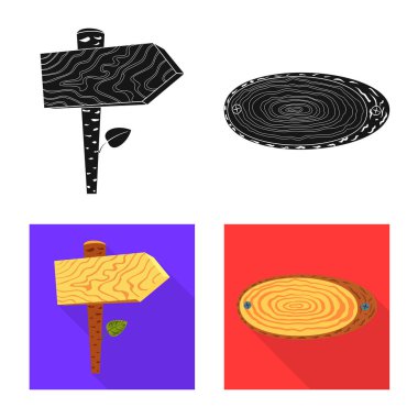 Ham izole nesnesini ve orman işareti. Parke hisse senedi vektör çizim ve ham kümesi.