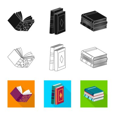 Eğitim ve kapak logosu yalıtılmış nesne. Eğitim ve kitabevi hisse senedi vektör çizim koleksiyonu.