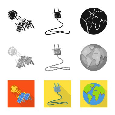 Yenilik ve teknoloji logo vektör Illustration. Yenilik ve hisse senedi için doğa vektör simge kümesi.