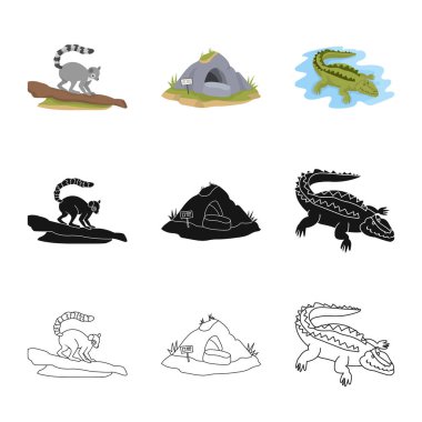 Doğa ve eğlence logo vektör Illustration. Hisse senedi için doğa ve eğlence vektör simgesi topluluğu.