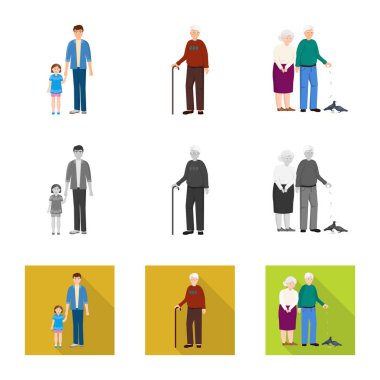 Karakter ve avatar simge yalıtılmış nesne. Web için karakter ve portre hisse senedi simgesi kümesi.