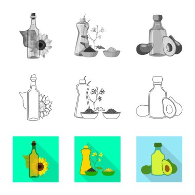 Sağlıklı ve sebze logo vektör tasarımı. Sağlıklı kümesi ve web için tarım hisse senedi simgesi.