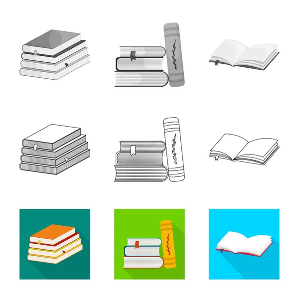 Vectorillustratie van opleiding en dekking logo. Aantal opleidings- en boekhandel aandelensymbool voor web. — Stockvector