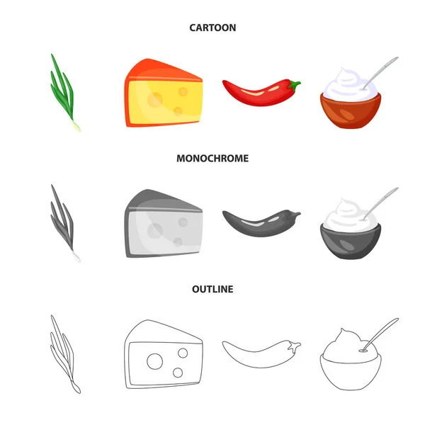 Ilustracja wektorowa smak i znak. Zestaw smak i gotowanie symbol giełdowy dla sieci web. — Wektor stockowy