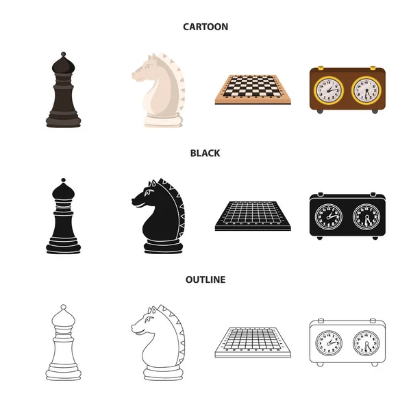 Изолированный объект шах и тонкий символ. Набор иллюстраций для вектора запаса и шаха . — стоковый вектор