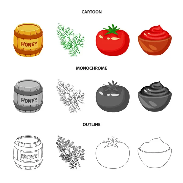 Wektor wzór smak i ikony. Zestaw smaku i gotowanie ikona wektor na magazynie. — Wektor stockowy